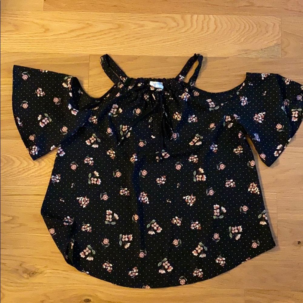 Sienna Sky floral and polka dotted blouse